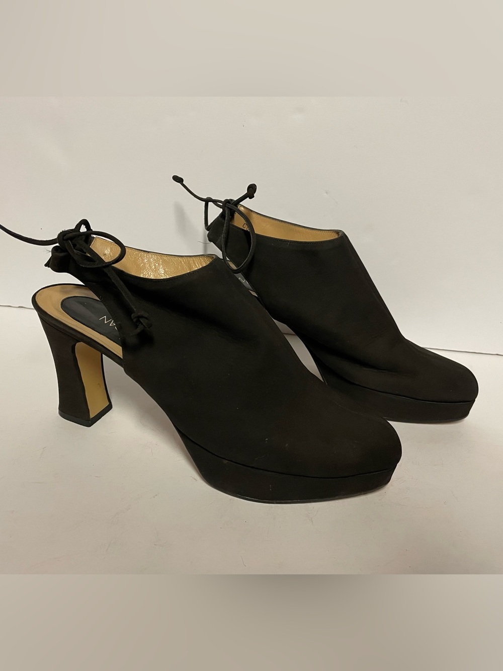 Vintage Charles jourdan pumps mules heels dark brown espresso 9 M